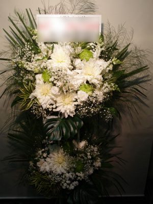 開業御祝　スタンド花2段（白系・渋谷区）