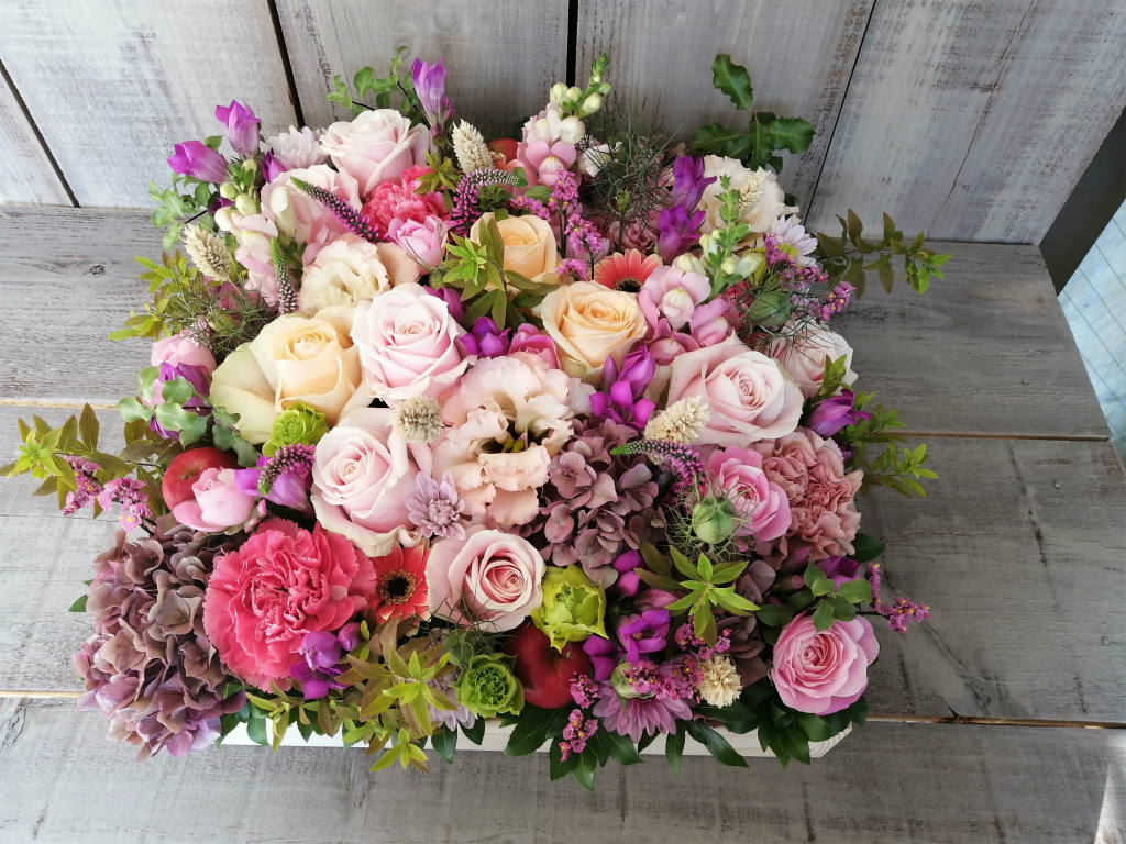 新商品　オリジナル木製ボックスフラワー3size発売です。