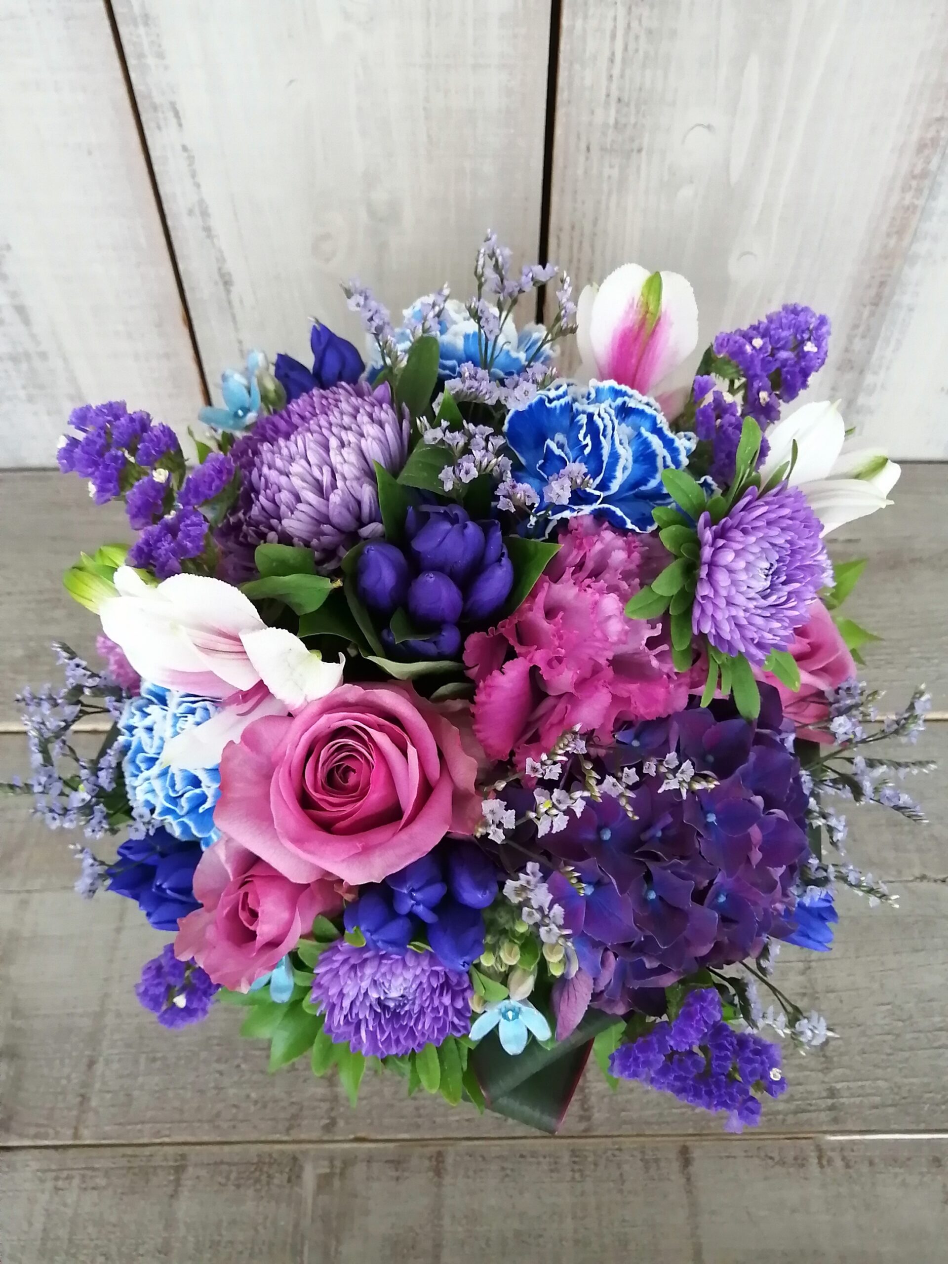 京都市にお届けした誕生日御祝いのアレンジメントフラワー