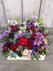 誕生日御祝いのボックスフラワーアレンジメント＠世田谷区