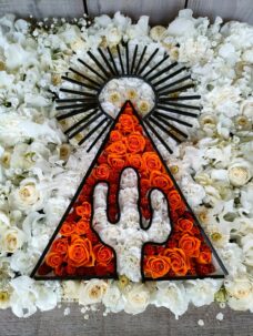 ロゴのボックスフラワーアレンジメント＠神宮前