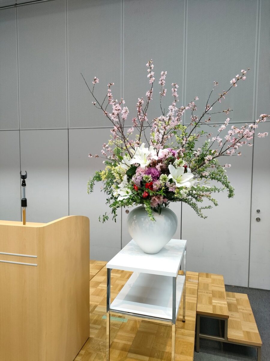 入社式 装花